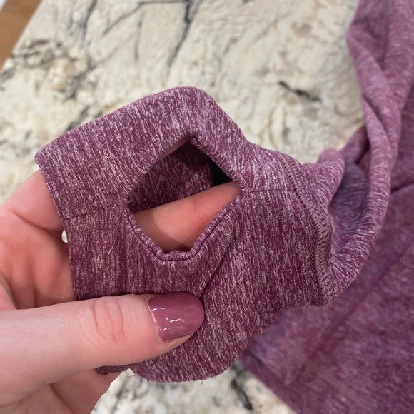 Lululemon Run Your Heart Out Pullover Quarter Zip in Heathered Plum - Picture 4 of 10